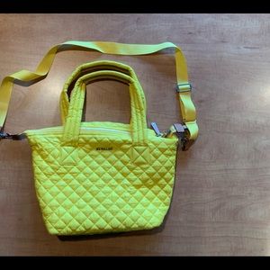 MZ Wallace Yellow Metro pouch with shoulder strap
